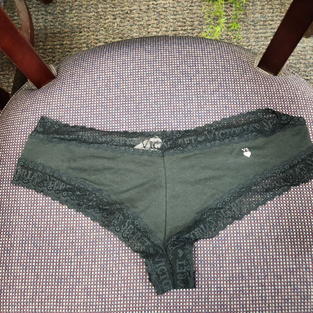 NWT Victoria's Secret Black with lace trim Cheeky